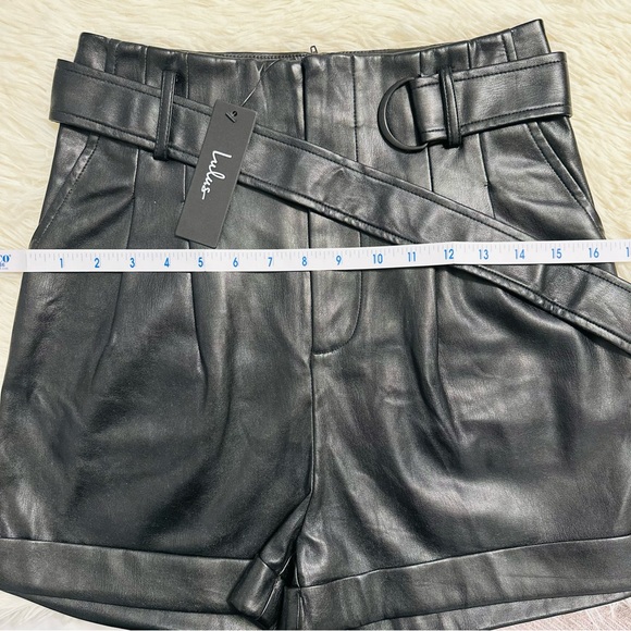 Lulus Black Vegan Leather Paperbag Waist Shorts – Brand New w/ Tag, Size S - Picture 11 of 11